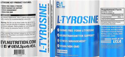 L-Tyrosine 500 mg label