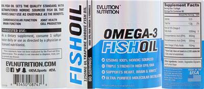 Omega-3 Fish Oil 1250 mg label