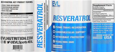 Resveratrol 250 mg label