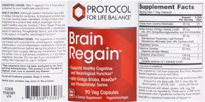 Brain Regain label