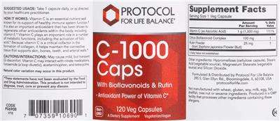 C-1000 Caps With Bioflavonoids & Rutin label