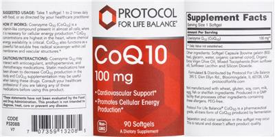 CoQ10 100 mg label