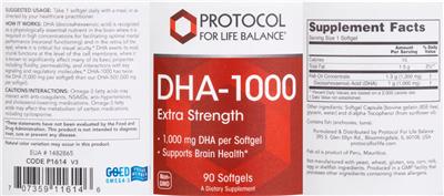 DHA-1000 1,000 mg label