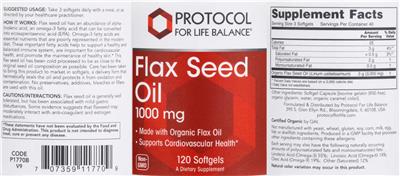 Flax Seed Oil 1000 mg label