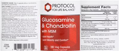 Glucosamine & Chondroitin With MSM label