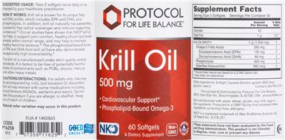 Krill Oil 500 mg label