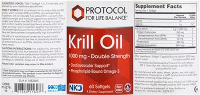 Krill Oil 1000 mg label