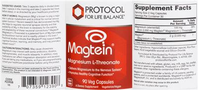 Magtein Magnesium L-Threonate label