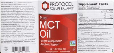 Pure MCT Oil label