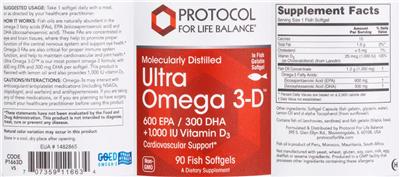 Molecularly Distilled Ultra Omega 3-D label