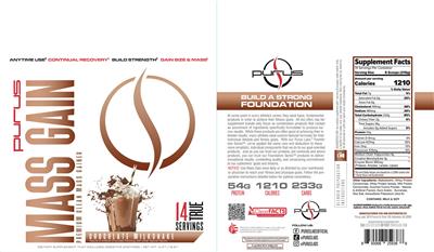 Mass Gain Chocolate Milkshake label
