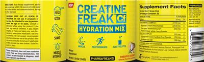 Creatine Freak CF Hydration Mix Pineapple Coconut label