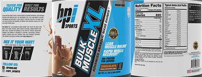 Bulk Muscle XL Chocolate label