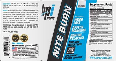 Nite Burn label