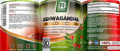 Ashwagandha Extra Strength 1000 mg label