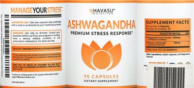 Ashwagandha label