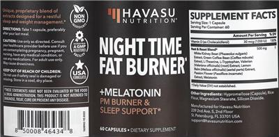 Night Time Fat Burner label