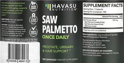 Saw Palmetto label