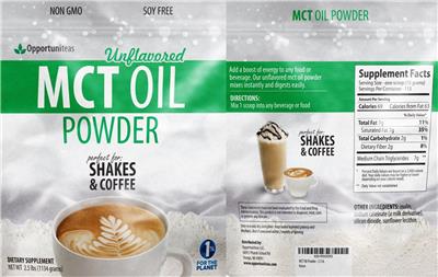 MCT Oil Powder Unflavored label