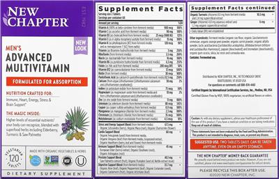 Men's Advanced Multivitamin label