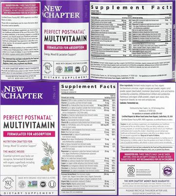 Perfect Postnatal Multivitamin label
