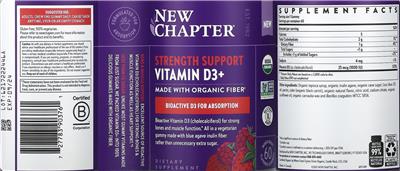 Strength Support Vitamin D3+ Mixed Berry Flavored label