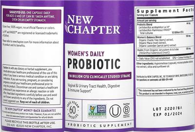 Women's Daily Probiotic 10 Billion CFU label