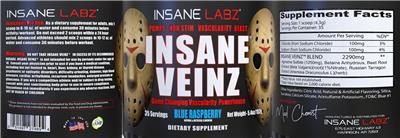 Insane Veinz Blue Raspberry label