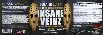 Insane Veinz OxyGold Apple label