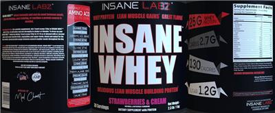 Insane Whey Strawberries & Cream label