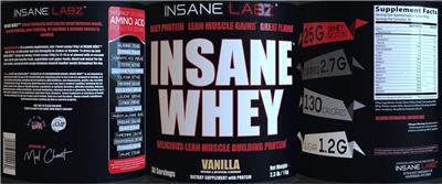 Insane Whey Vanilla label