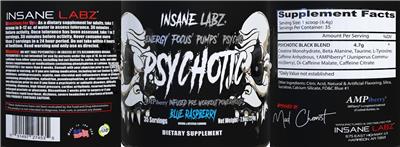 Psychotic Blue Raspberry label