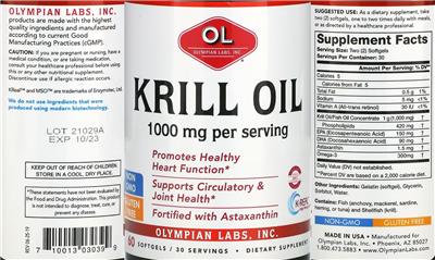 Krill Oil 1000 mg label