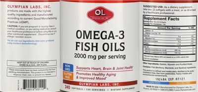 Omega-3 Fish Oils label