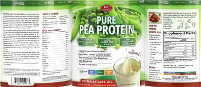 Pure Pea Protein Unflavored label