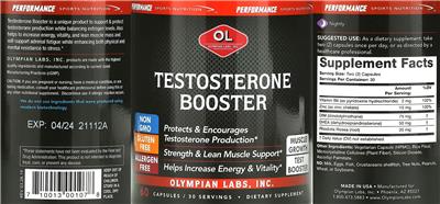 Testosterone Booster label