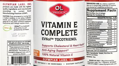 Vitamin E Complete label