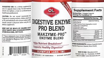 Digestive Enzyme Pro Blend label