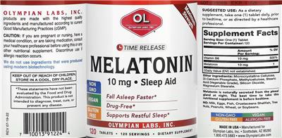 Melatonin 10 mg label
