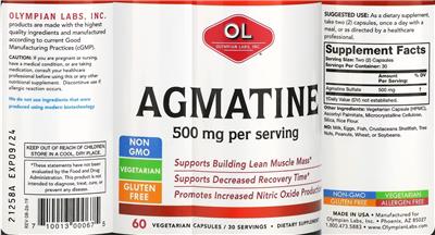 Agmatine 500 mg label