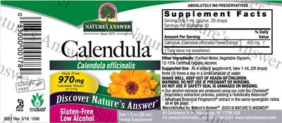 Calendula 970 mg label