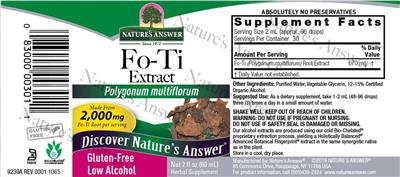 Fo-Ti Extract 2,000 mg label