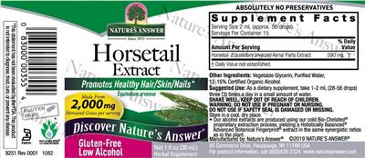 Horsetail Extract 2,000 mg label