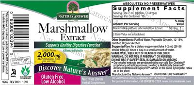 Marshmallow Extract 2,000 mg label