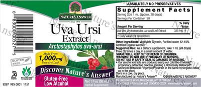 Uva Ursi Extract 1,000 mg label