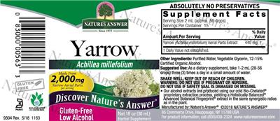 Yarrow 2,000 mg label