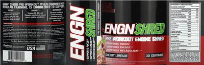 ENGN Shred Pre-Workout Cherry Limeade label
