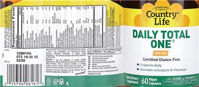 Daily Total One Iron Free label