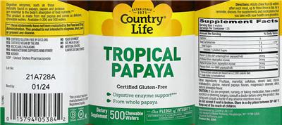 Tropical Papaya label