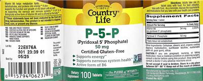 P-5-P 50 mg label